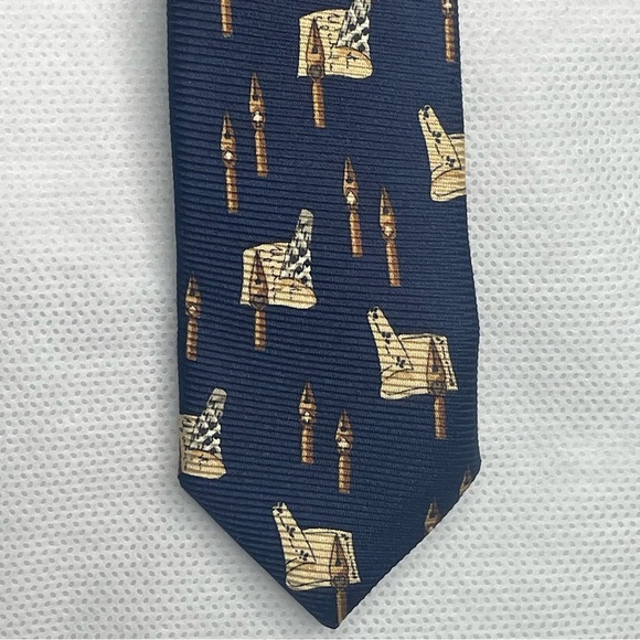 Burberrys of London Silk Neck Tie Fountain Pen Card Suit Pattern Made in Italy - Picture 5 of 14